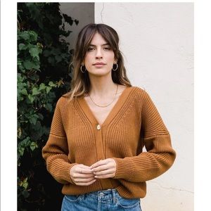 TRADLANDS SHELTER COTTON CARDIGAN BURNT SIENNA